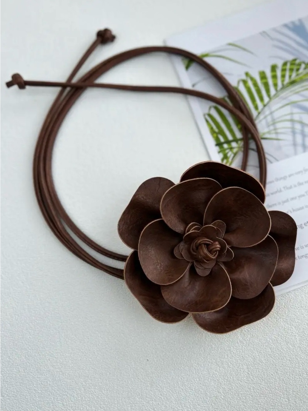 Scarlet Brown Flower Belt